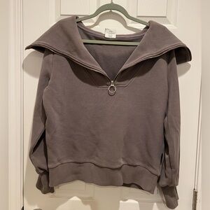 Varley Gray Half-Zip Sweater
